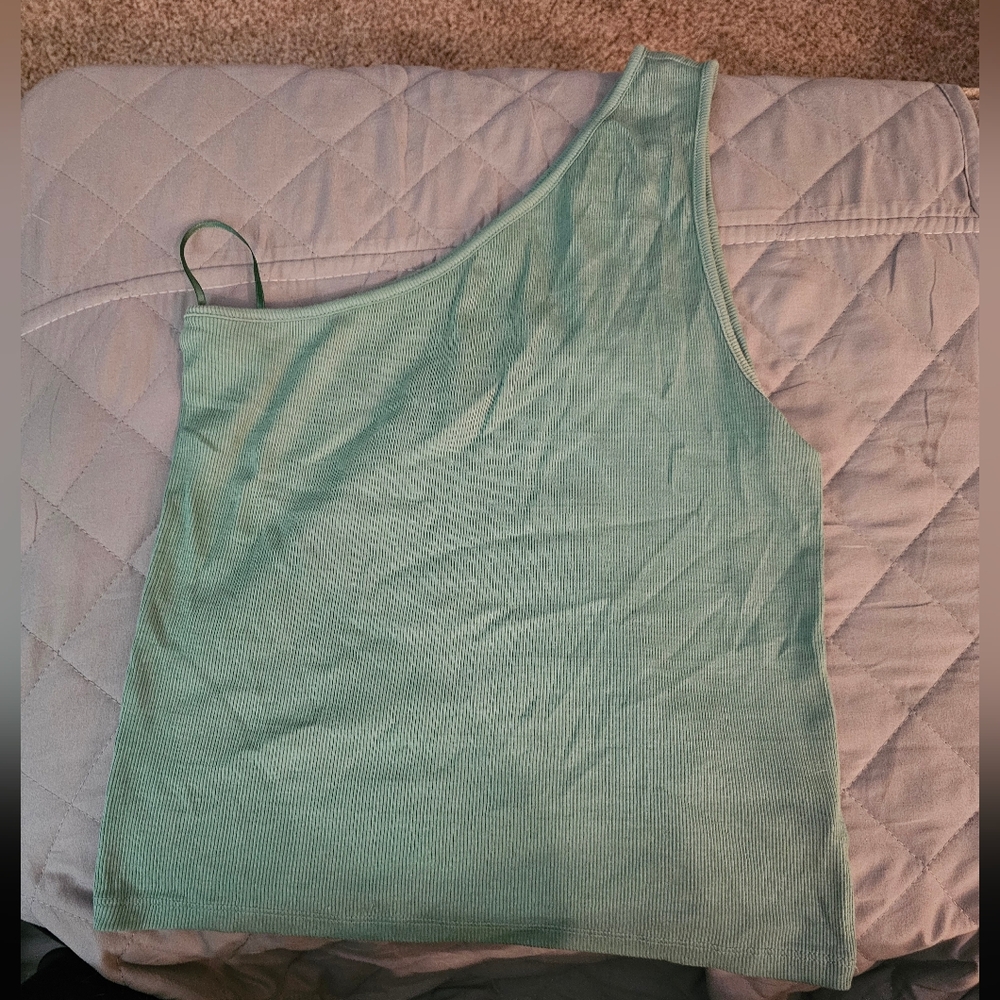 Madewell One-Shoulder Green Camisole